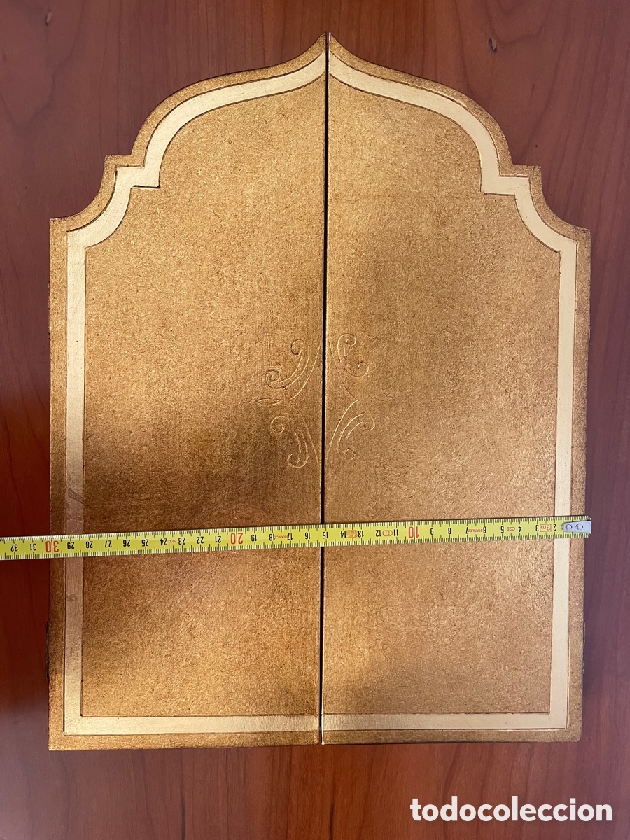 Antig&uuml;edades: Tr&iacute;ptico l&aacute;mina tratada sobre madera - Foto 8