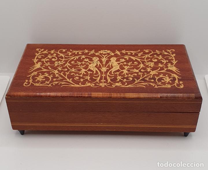 precioso cofre joyero musical antiguo en madera - Compra venta en ...