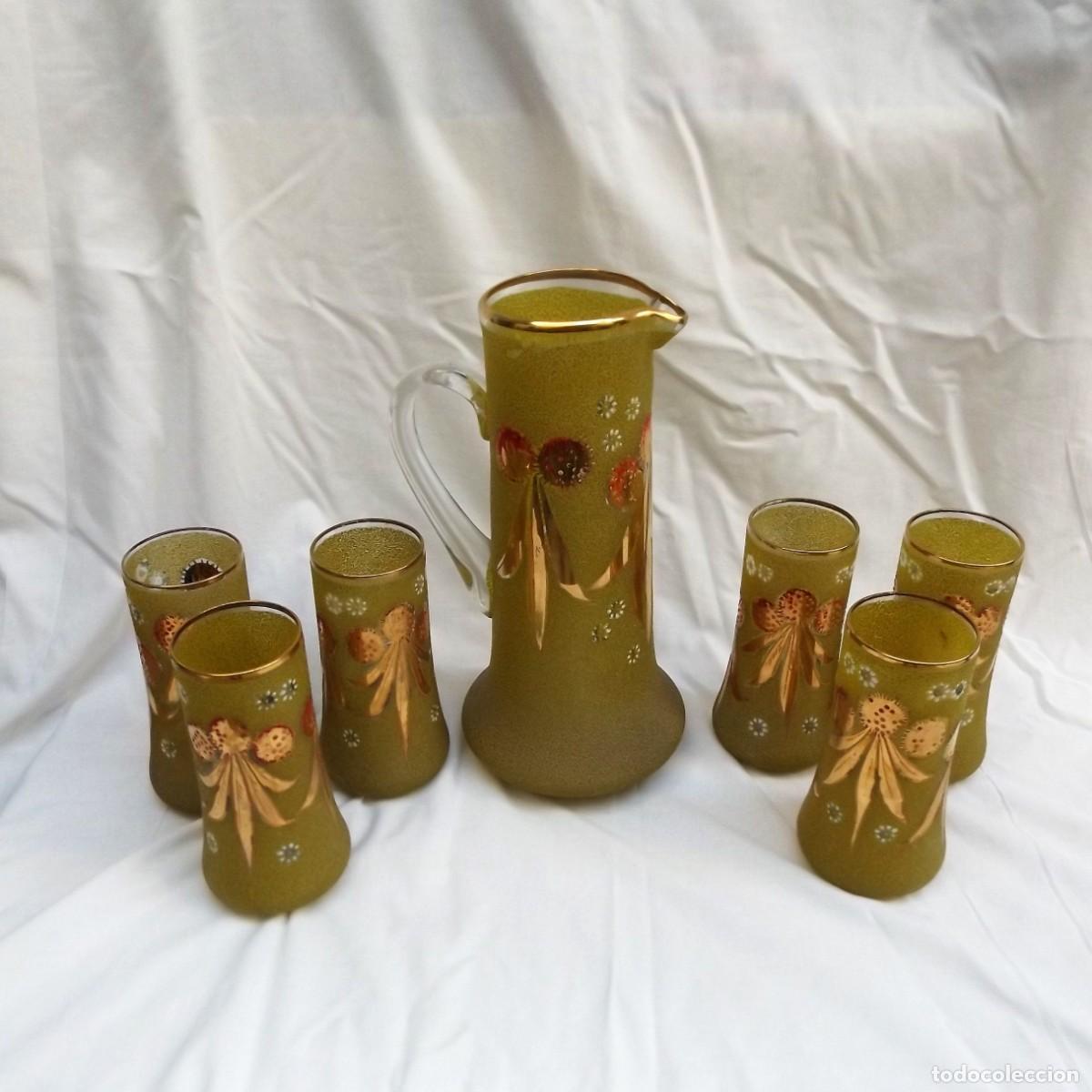 Antig&uuml;edades: jarra con seis vasos - Foto 1