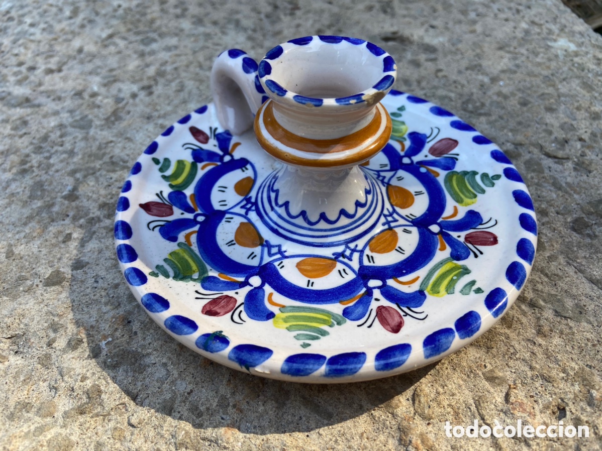 Antig&uuml;edades: Candil palmatoria de cer&aacute;mica - Foto 1