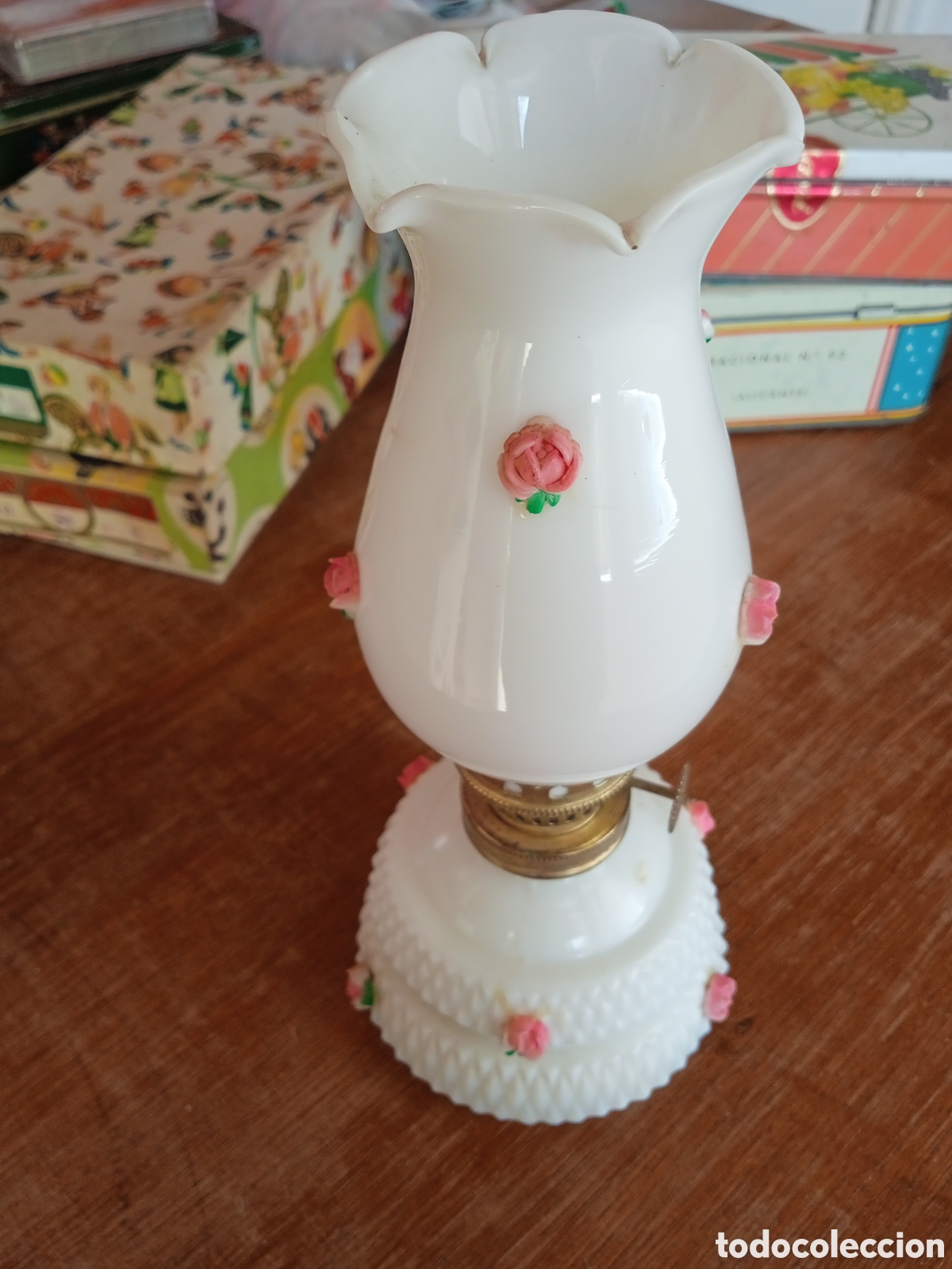 Antig&uuml;edades: Antiguo Quinqu&eacute; de porcelana - Foto 2