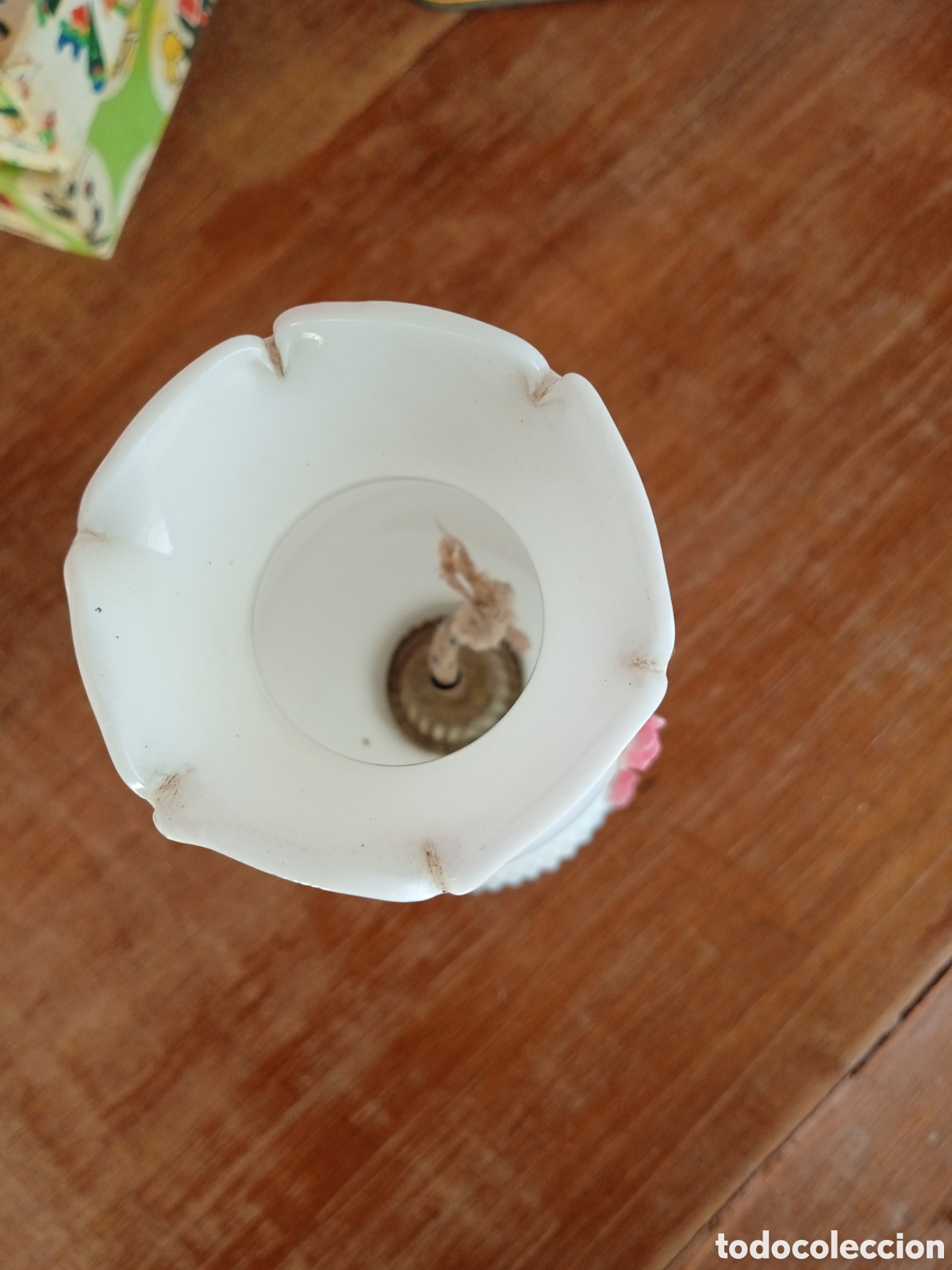 Antig&uuml;edades: Antiguo Quinqu&eacute; de porcelana - Foto 3