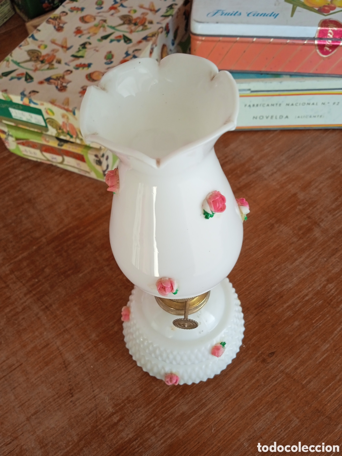 Antig&uuml;edades: Antiguo Quinqu&eacute; de porcelana - Foto 4