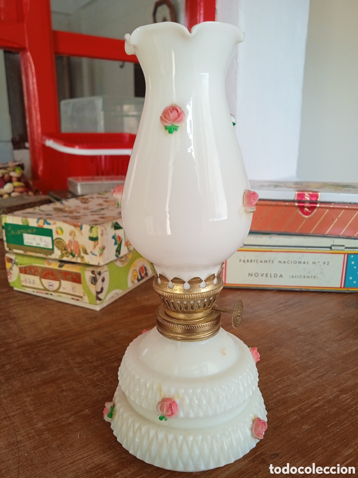 Antig&uuml;edades: Antiguo Quinqu&eacute; de porcelana - Foto 6