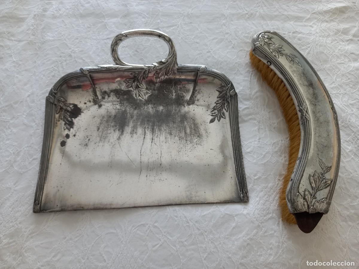 Antig&uuml;edades: recogedor migas con cepillo estilo victoriano marcas Fenton Brothers