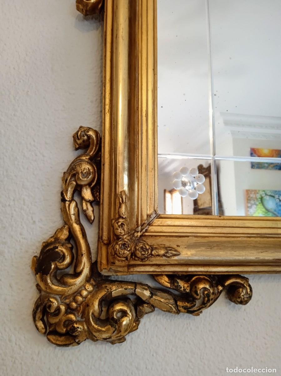Antig&uuml;edades: Antiguo Marco tallado con espejo - Foto 5