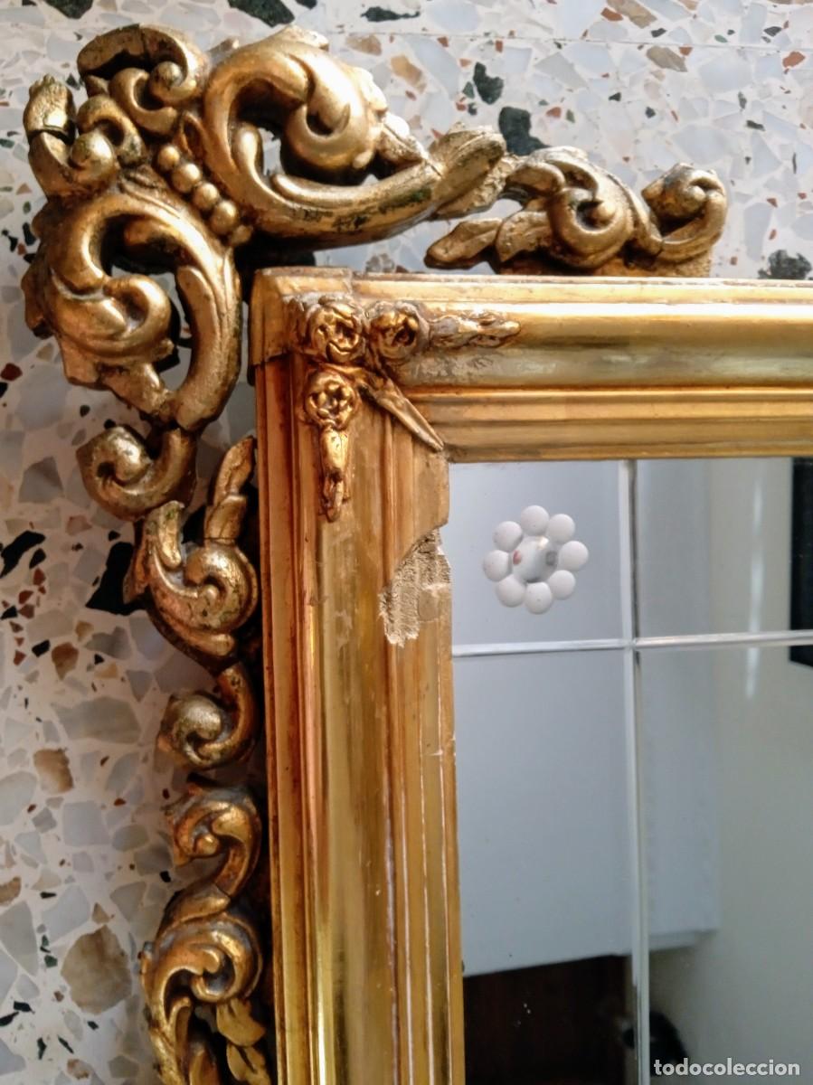 Antig&uuml;edades: Antiguo Marco tallado con espejo - Foto 9