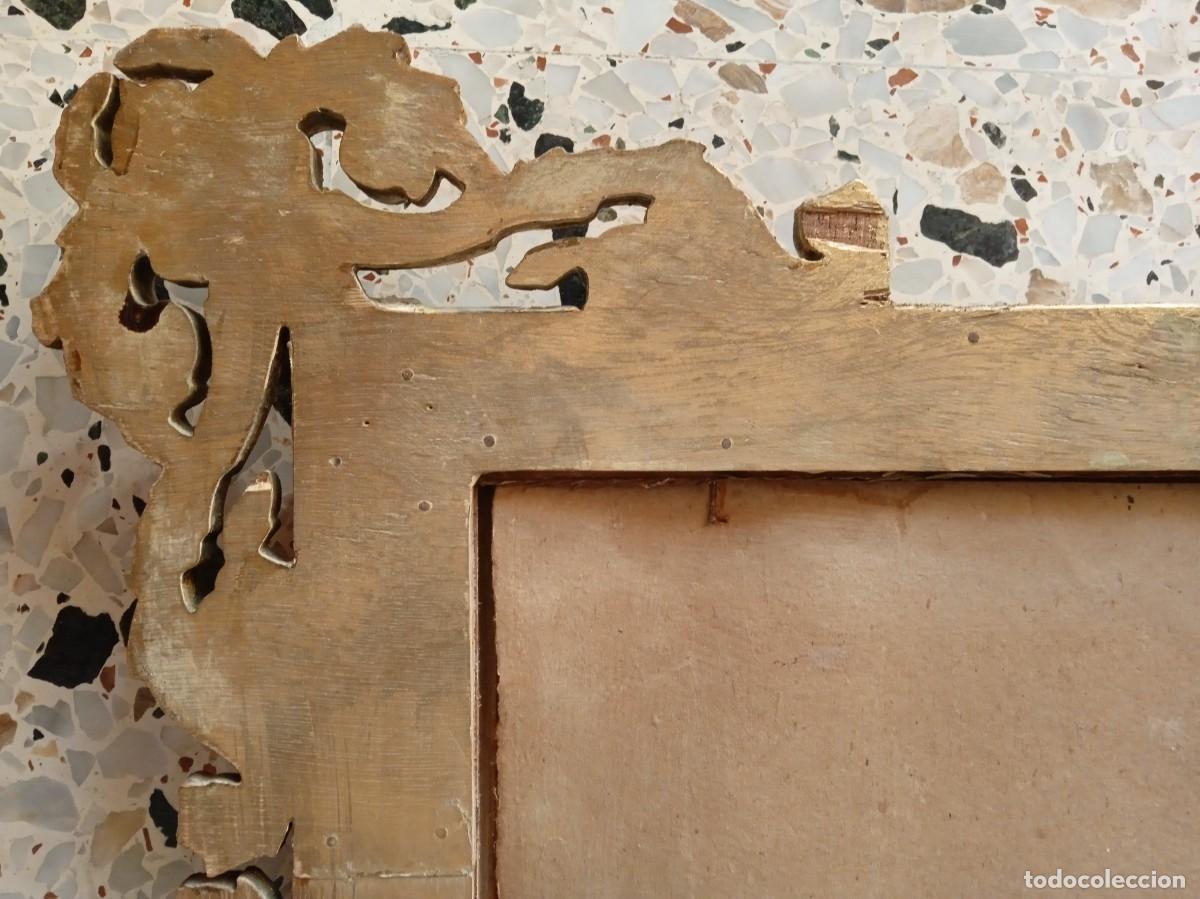 Antig&uuml;edades: Antiguo Marco tallado con espejo - Foto 11