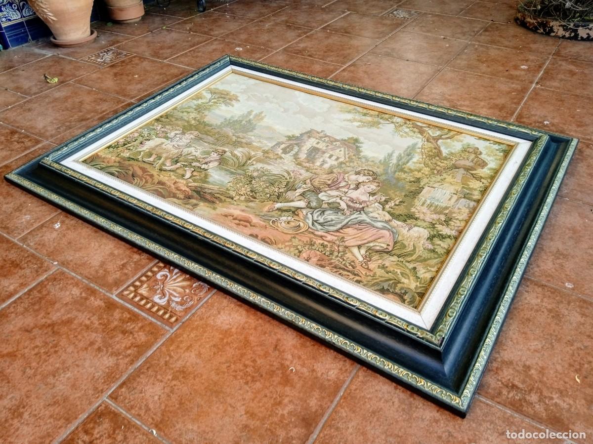 Antig&uuml;edades: Tapiz antiguo enmarcado - Foto 5