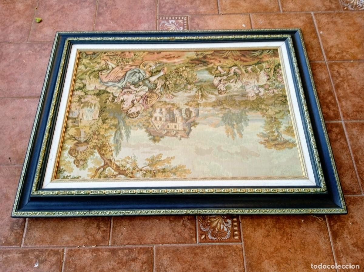 Antig&uuml;edades: Tapiz antiguo enmarcado - Foto 7