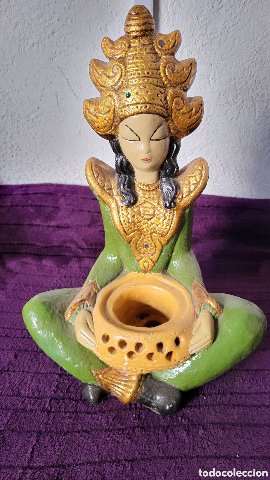 Antig&uuml;edades: Figura cer&aacute;mica Buda - Foto 2