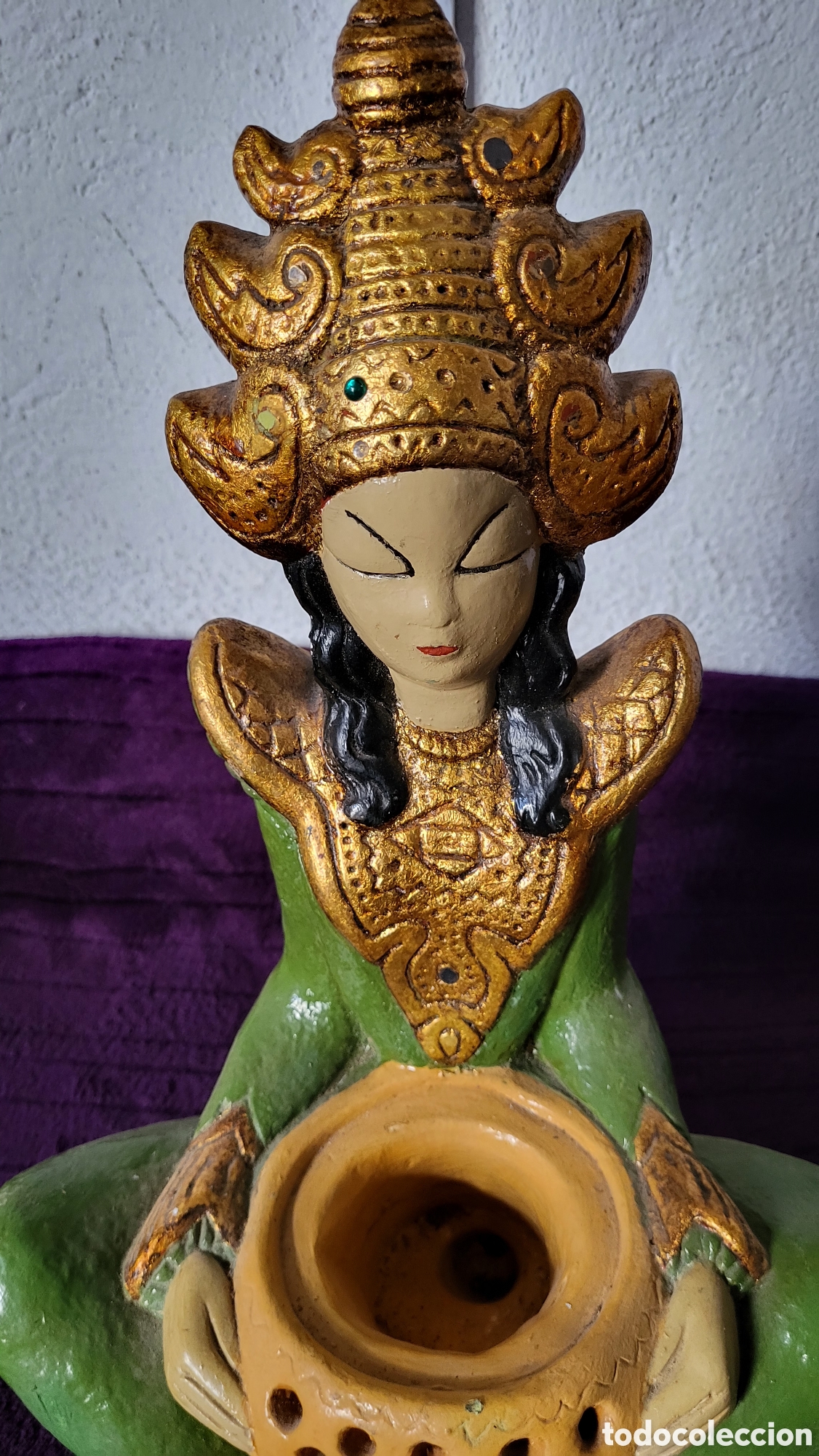 Antig&uuml;edades: Figura cer&aacute;mica Buda - Foto 5