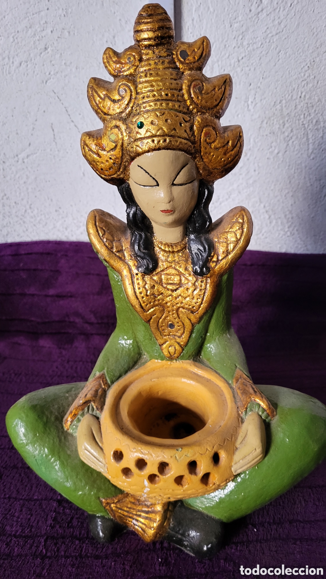 Antig&uuml;edades: Figura cer&aacute;mica Buda - Foto 6