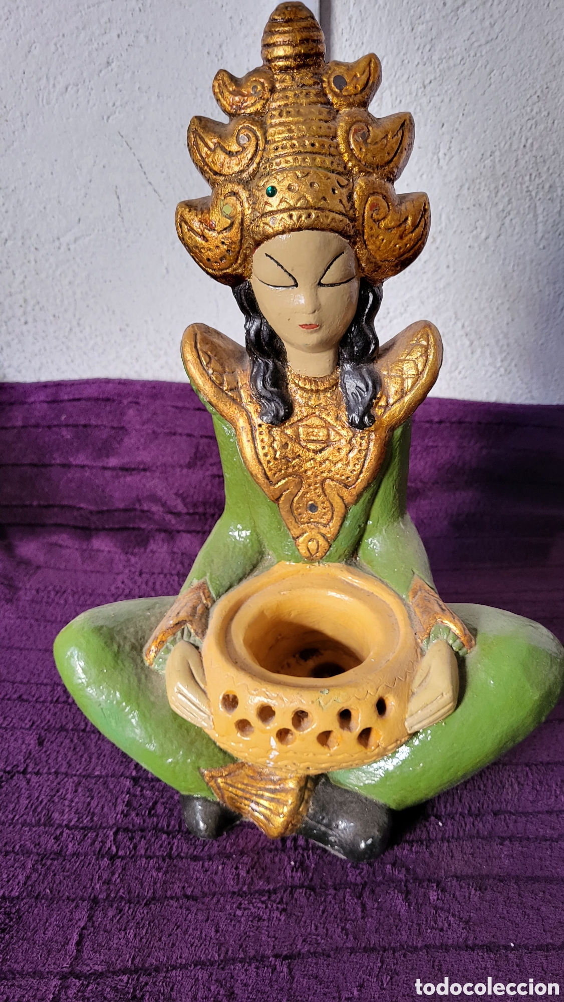 Antig&uuml;edades: Figura cer&aacute;mica Buda - Foto 1