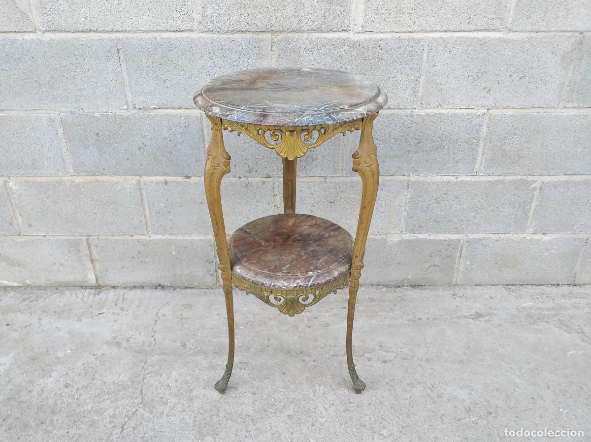 Antiques: Columna de pi&eacute; antigua bronce estilo Luis XV Columna pedestal antigua figura macetero estilo Barroco