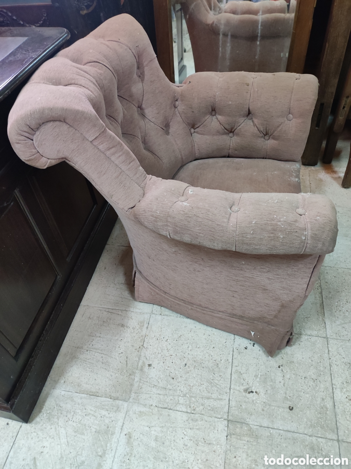 Antig&uuml;edades: Sill&oacute;n tapizado - Foto 2