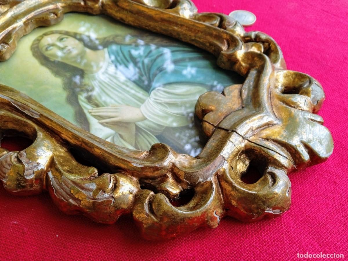 Antig&uuml;edades: Marco antiguo de madera tallada con pan de oro - Foto 2
