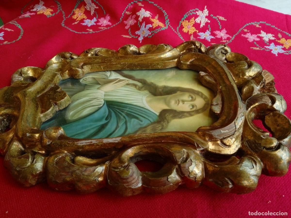 Antig&uuml;edades: Marco antiguo de madera tallada con pan de oro - Foto 3