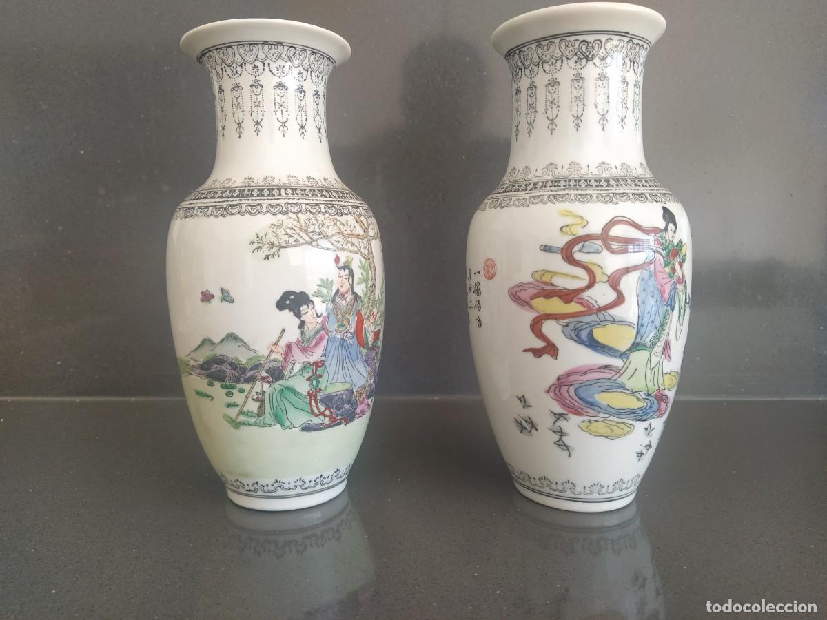Antig&uuml;edades: JARRONES CHINOS DE PORCELANA - Foto 5