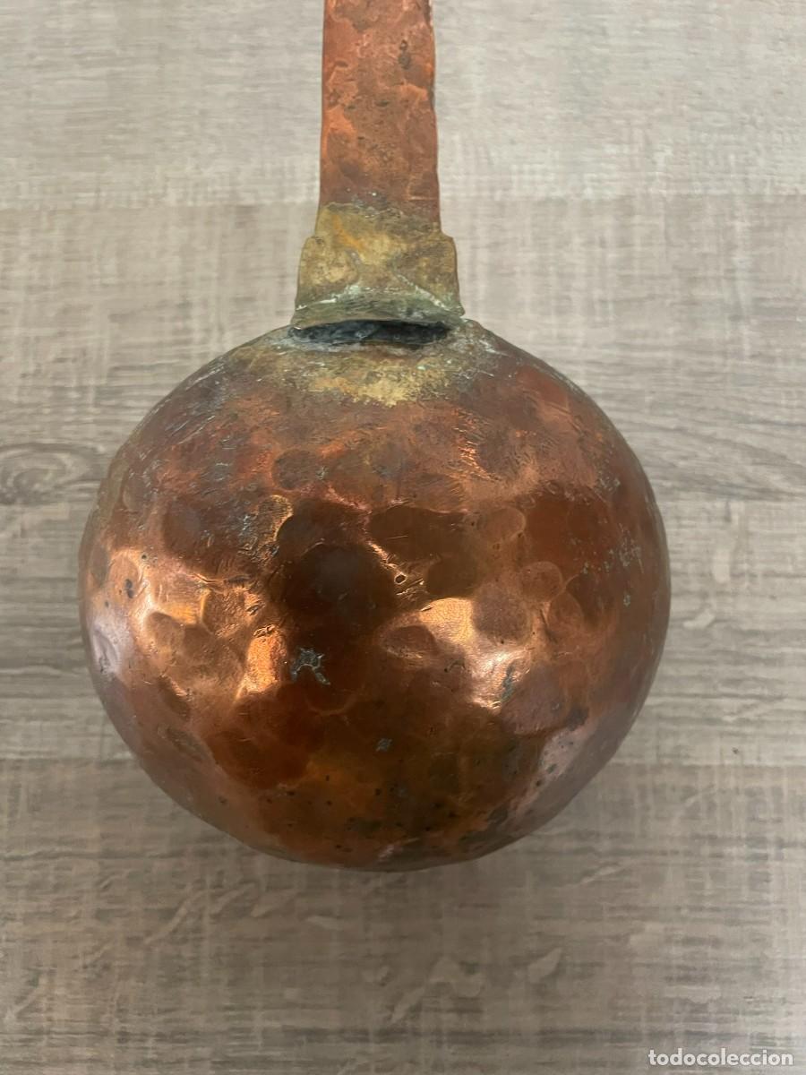 Antig&uuml;edades: ANTIGUO CUCHARON Y ESPUMADERA DE COBRE - Foto 4