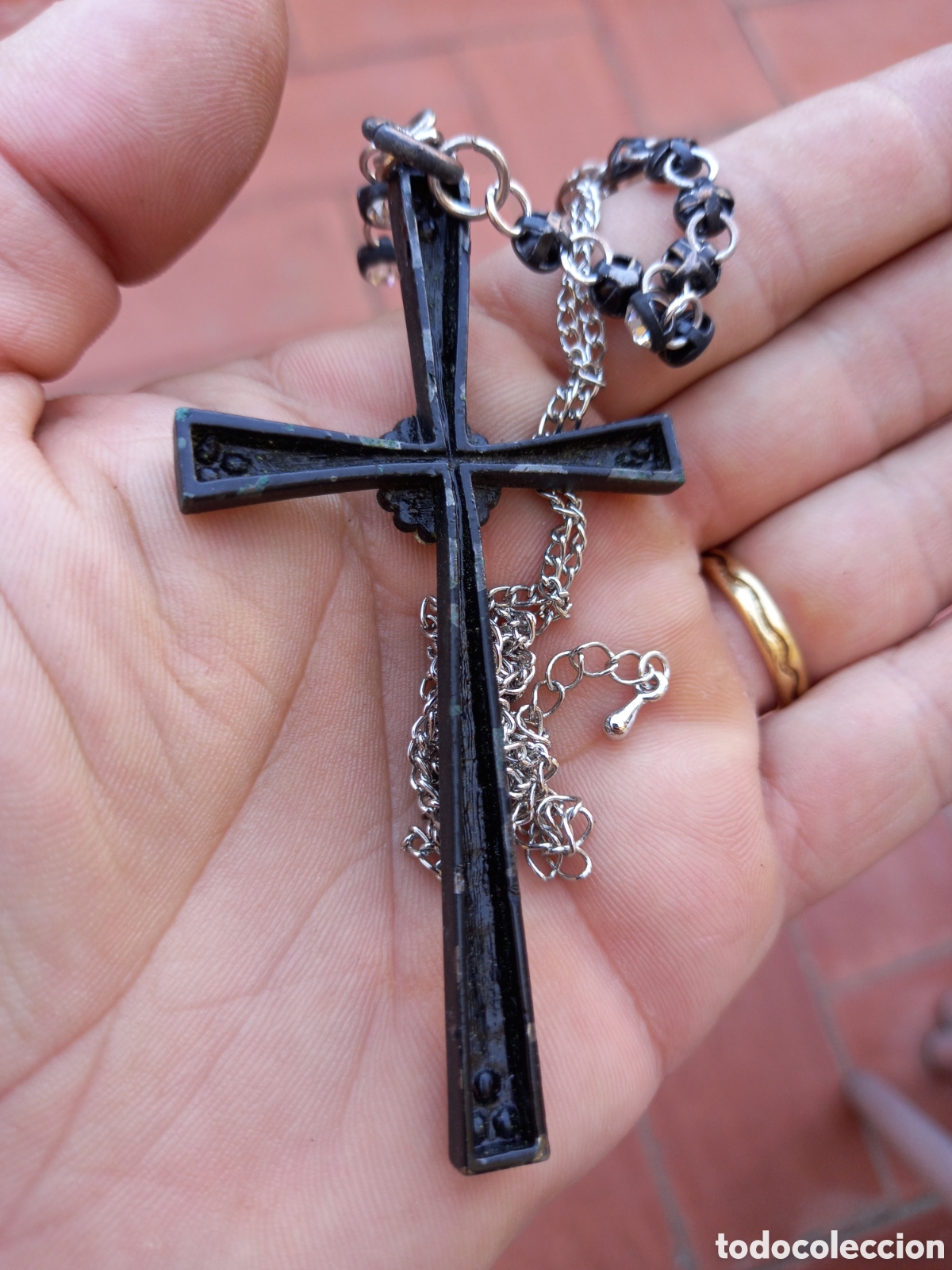 Antig&uuml;edades: CRUZ RELIGIOSA CON PEDRERIA - Foto 10