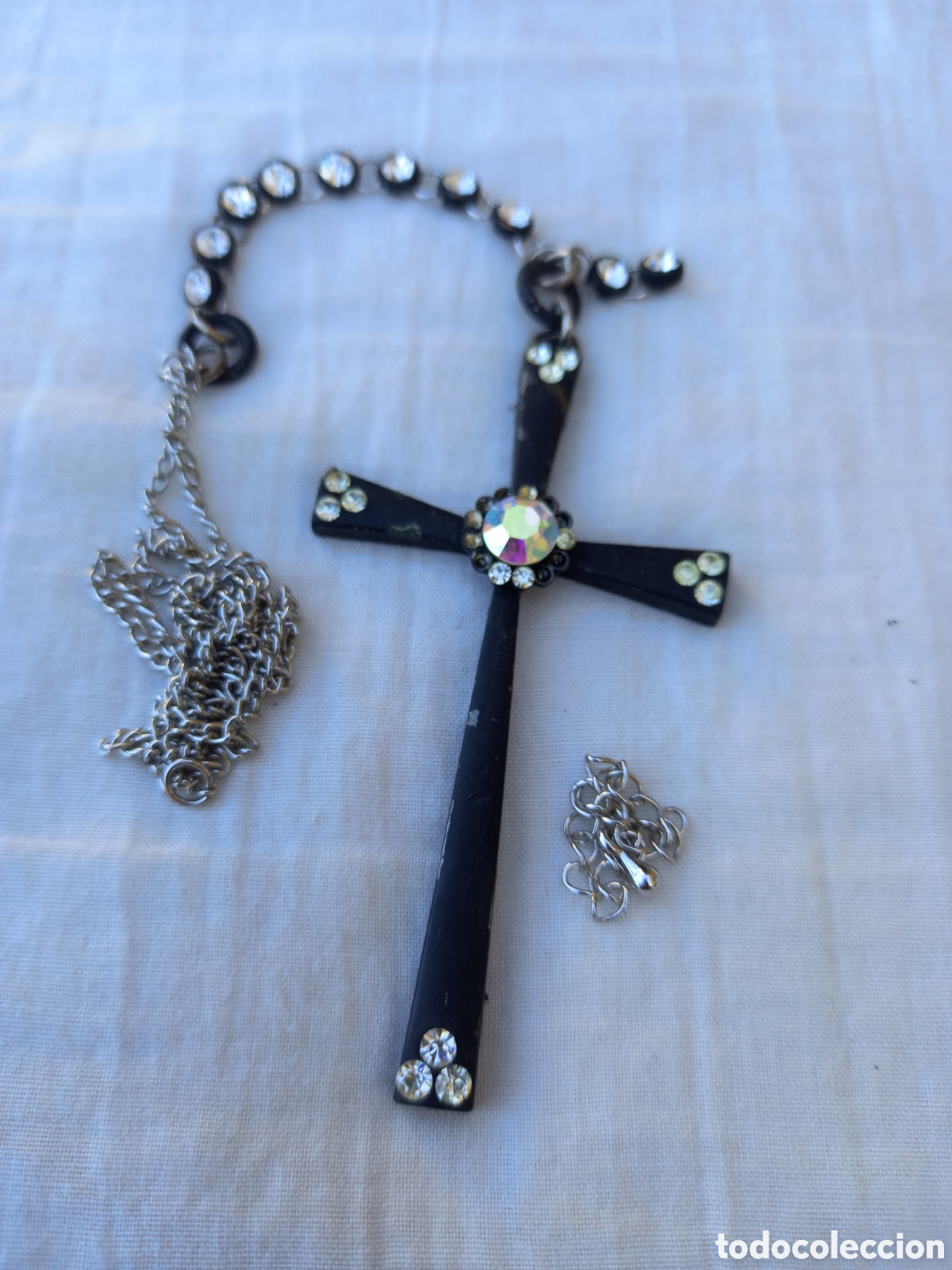 Antig&uuml;edades: CRUZ RELIGIOSA CON PEDRERIA - Foto 11
