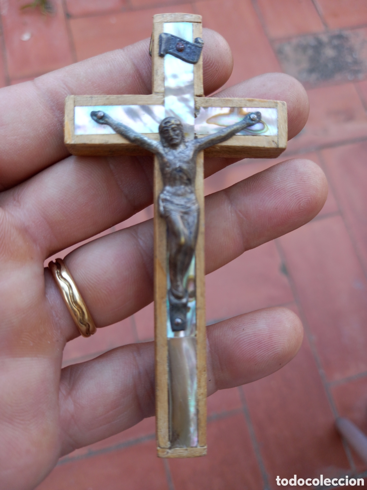 Antig&uuml;edades: ANTIGUO CRUCIFIJO MADERA - Foto 2