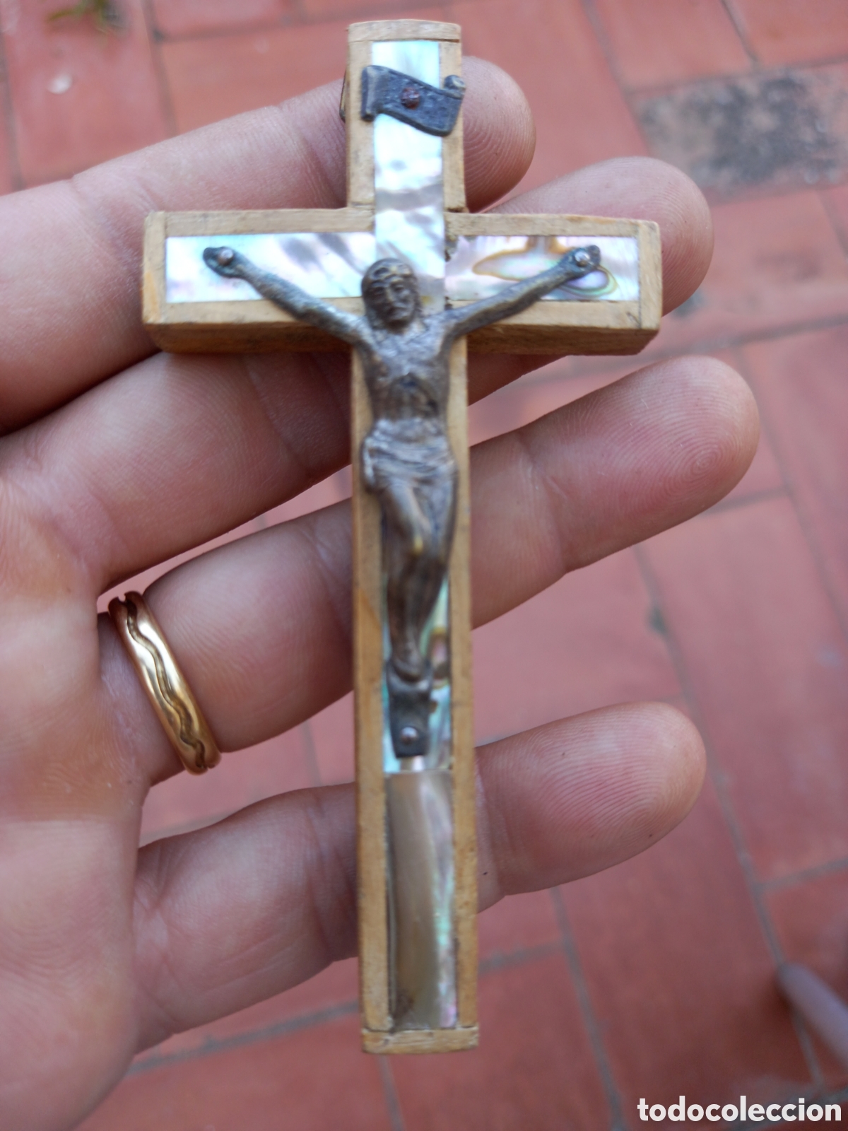 Antig&uuml;edades: ANTIGUO CRUCIFIJO MADERA - Foto 1
