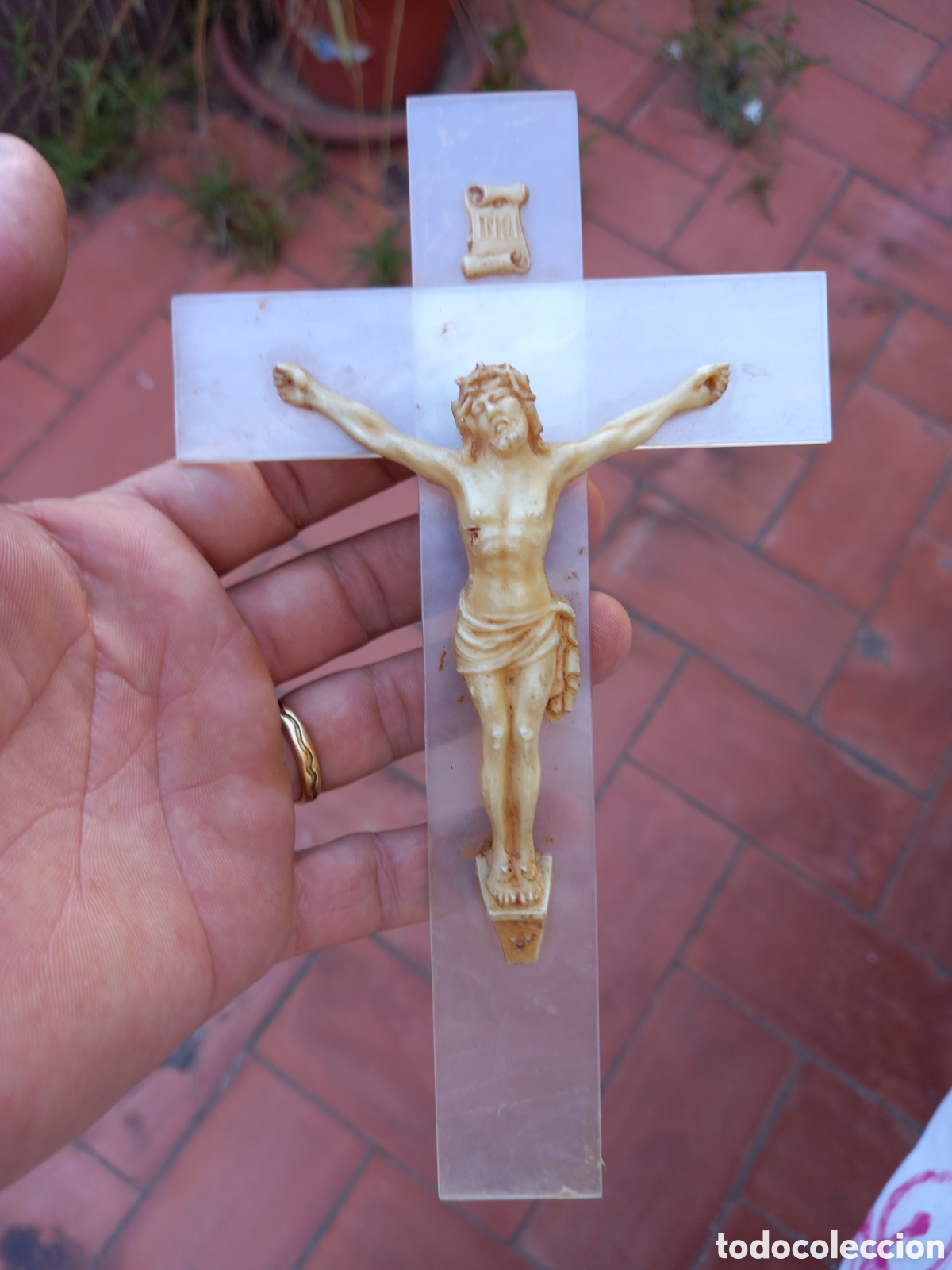 Antig&uuml;edades: ANTIGUO CRUCIFIJO DE PL&Aacute;STICO - Foto 11