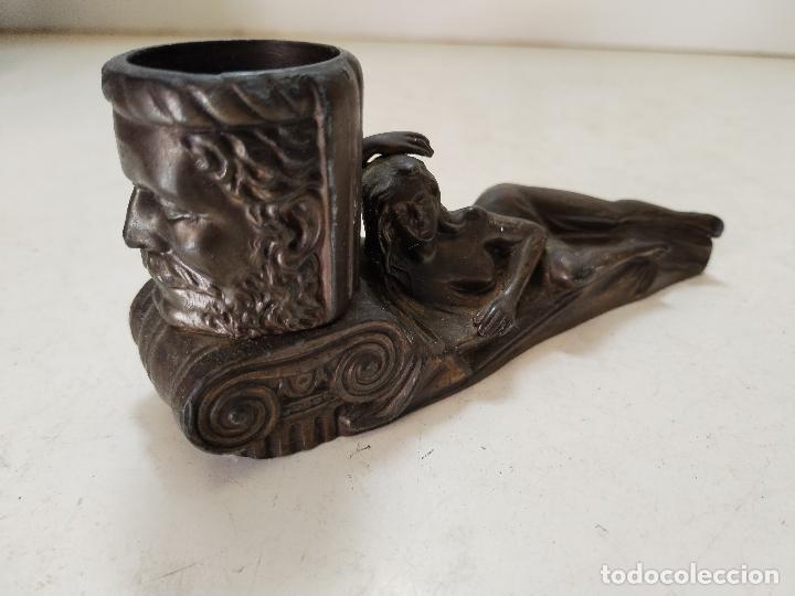 Antig&uuml;edades: lampara de mesa modernista de bronce - c108 - Foto 3