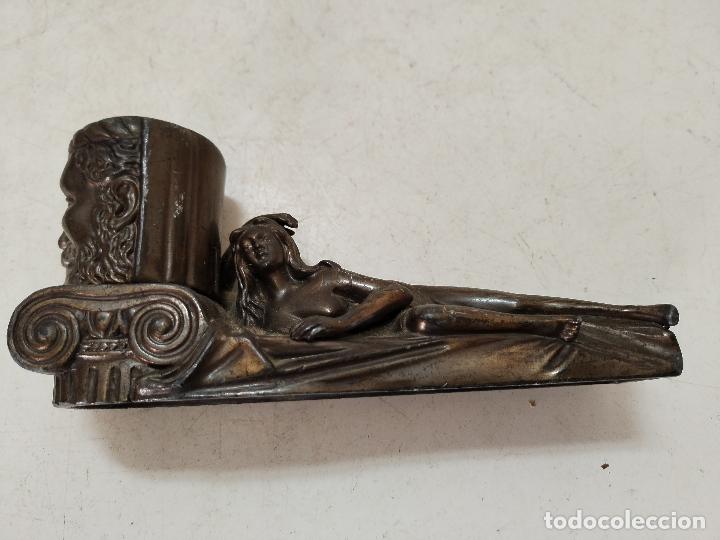 Antig&uuml;edades: lampara de mesa modernista de bronce - c108 - Foto 5