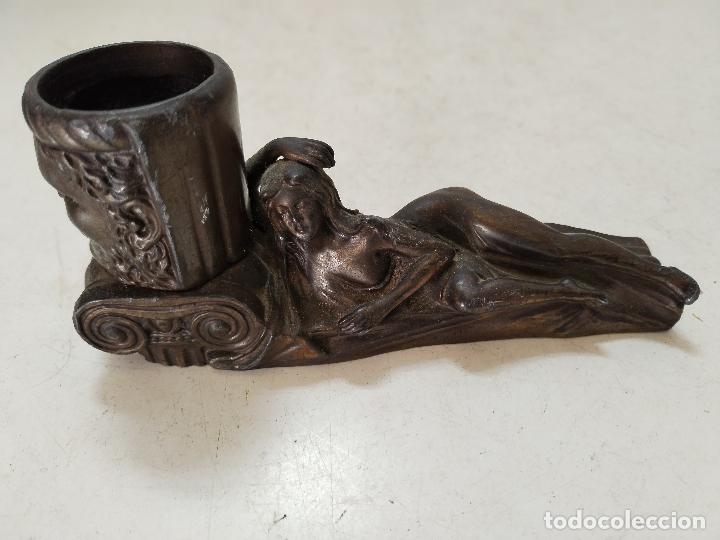 Antig&uuml;edades: lampara de mesa modernista de bronce - c108 - Foto 1