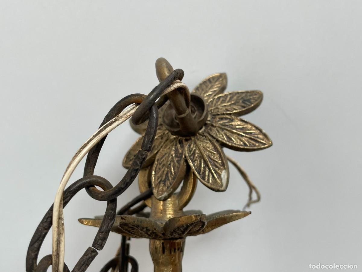 Antig&uuml;edades: LAMPARA BRONCE DE TECHO 4 BRAZOS - Foto 2