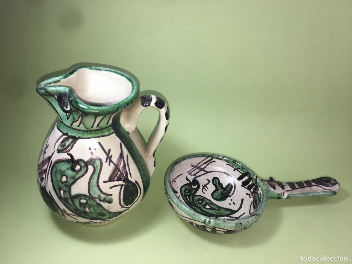 Antig&uuml;edades: JARRA Y CUCHARON DE CERAMICA PUNTER - Foto 1