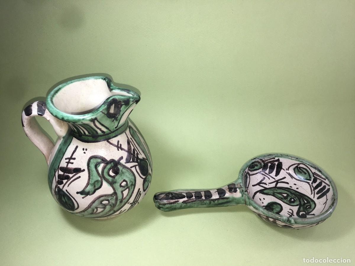Antig&uuml;edades: JARRA Y CUCHARON DE CERAMICA PUNTER - Foto 2