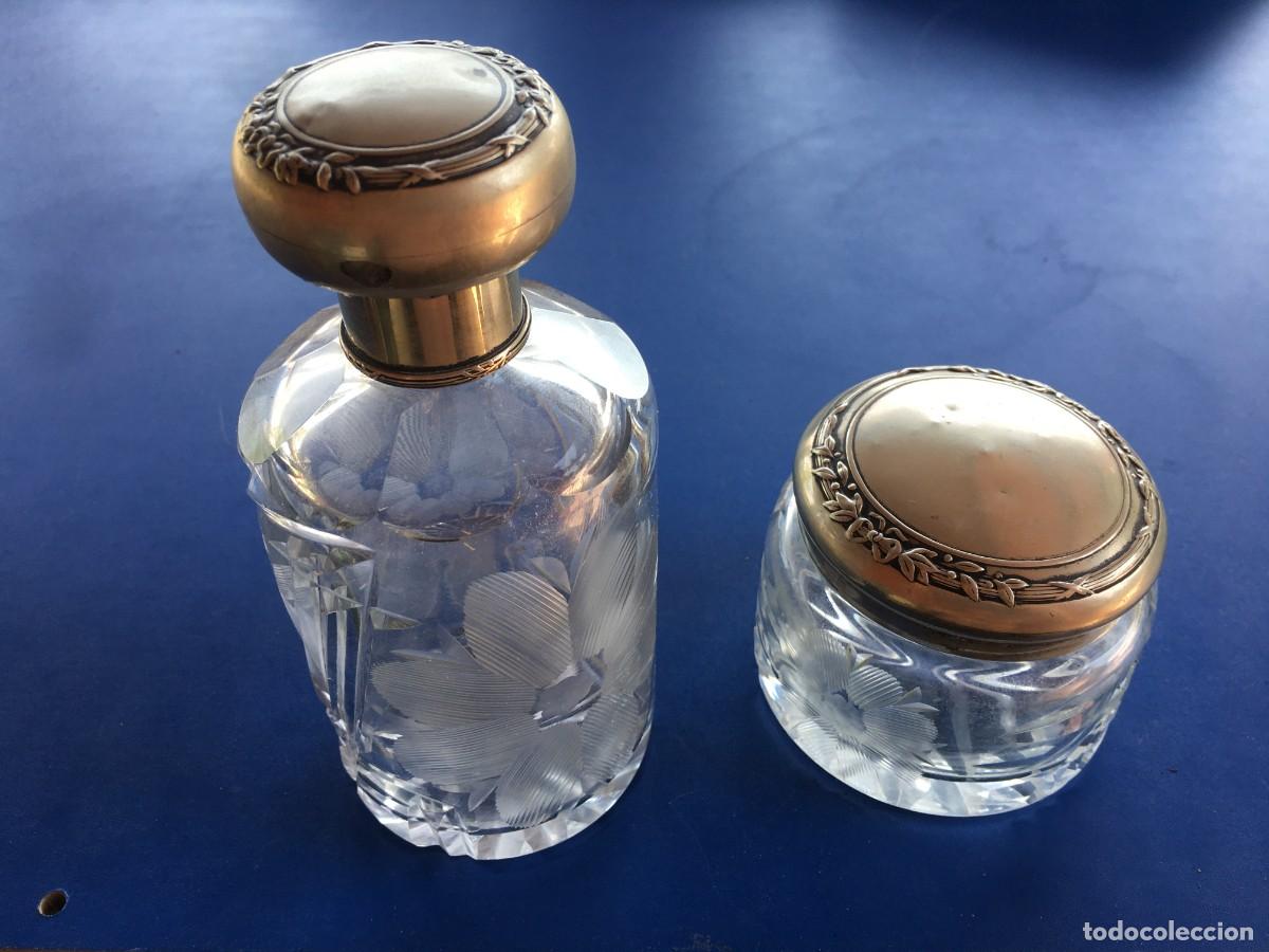 Antig&uuml;edades: FRASCO Y TARRO DE CRISTAL MODERNISTA - Foto 1