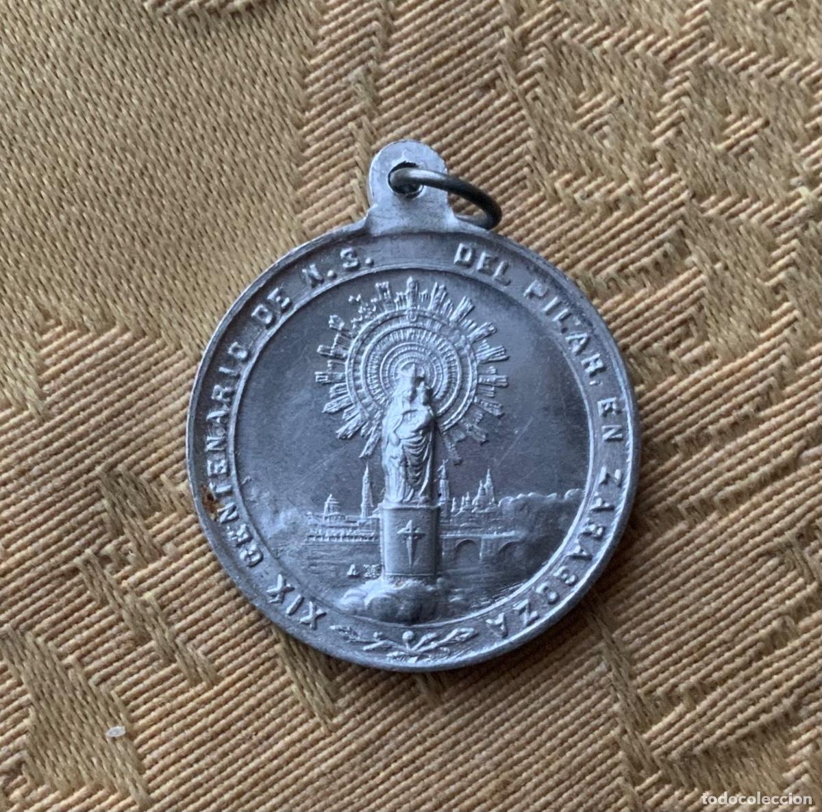 Antig&uuml;edades: MEDALLA ALUMINIO XIX CENTENARIO VIRGEN DEL PILAR - Foto 1