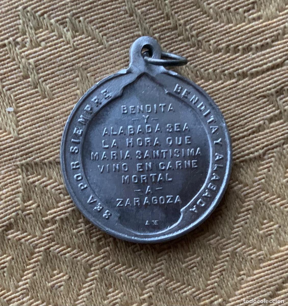 Antig&uuml;edades: MEDALLA ALUMINIO XIX CENTENARIO VIRGEN DEL PILAR - Foto 2