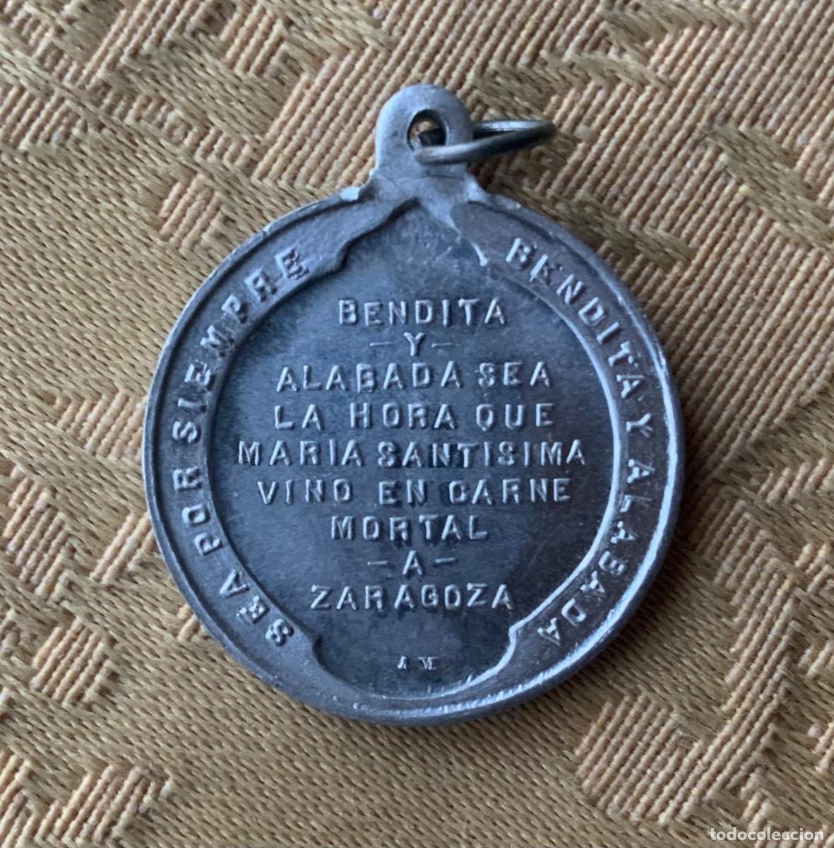 Antig&uuml;edades: MEDALLA ALUMINIO XIX CENTENARIO VIRGEN DEL PILAR - Foto 4