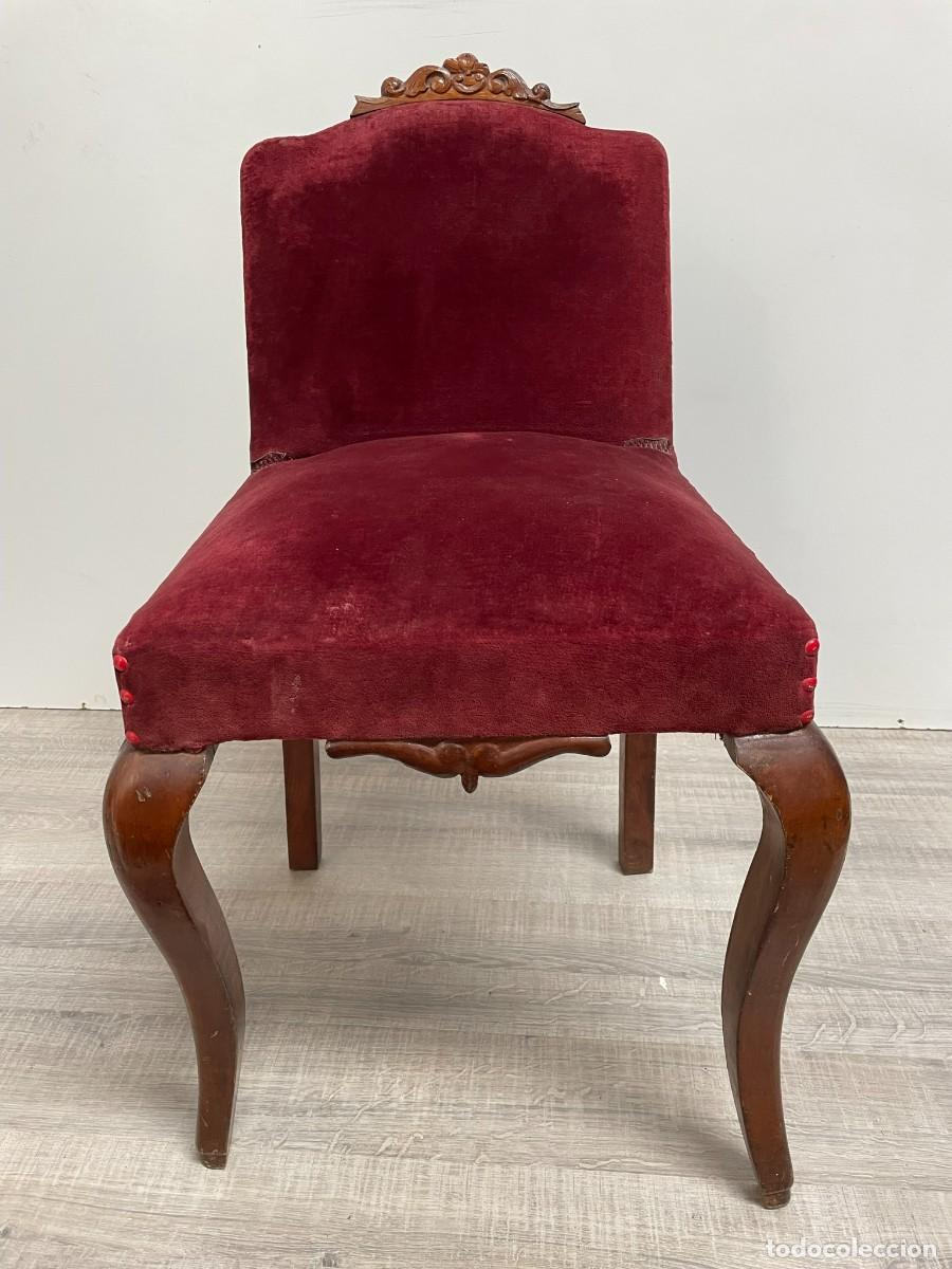 Antig&uuml;edades: ANTIGUA SILLA DE TERCIOPELO ROJO - Foto 1