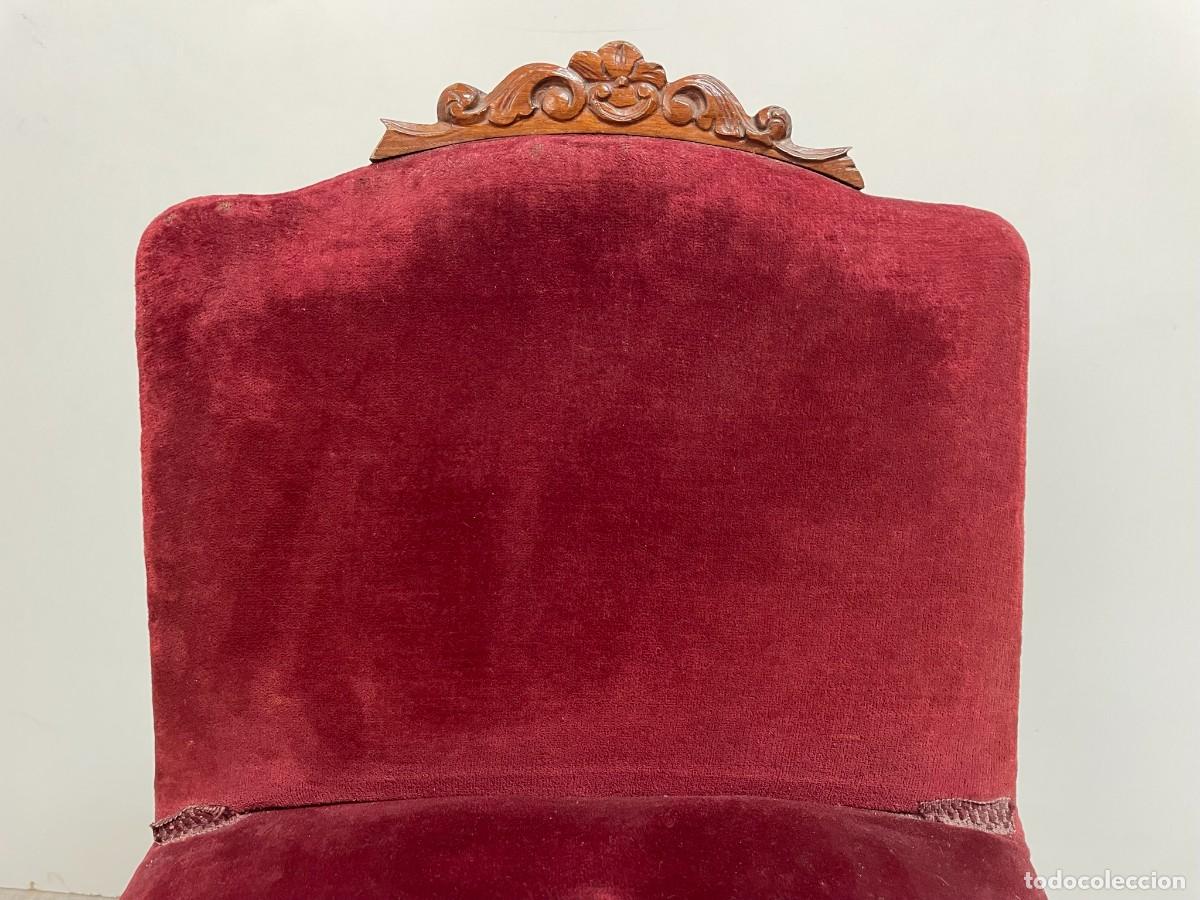 Antig&uuml;edades: ANTIGUA SILLA DE TERCIOPELO ROJO - Foto 2