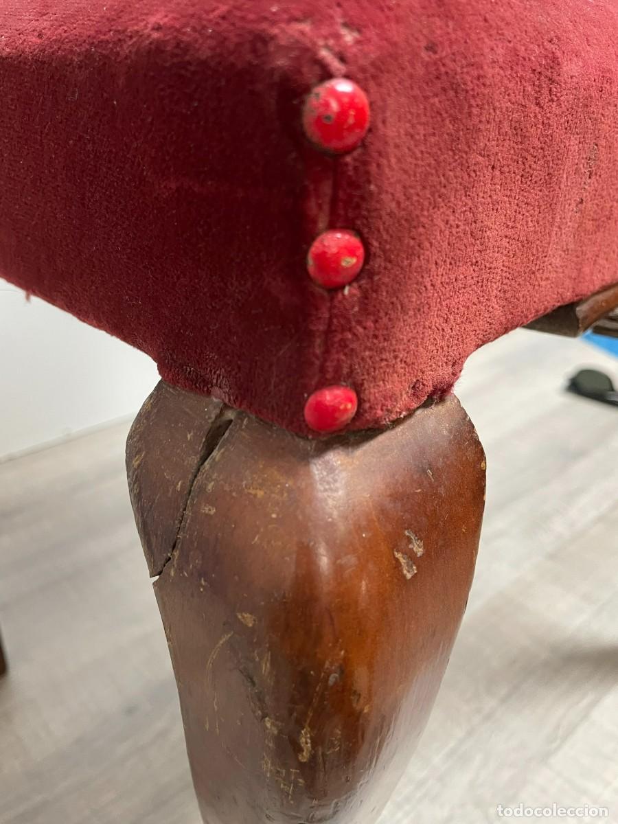 Antig&uuml;edades: ANTIGUA SILLA DE TERCIOPELO ROJO - Foto 4