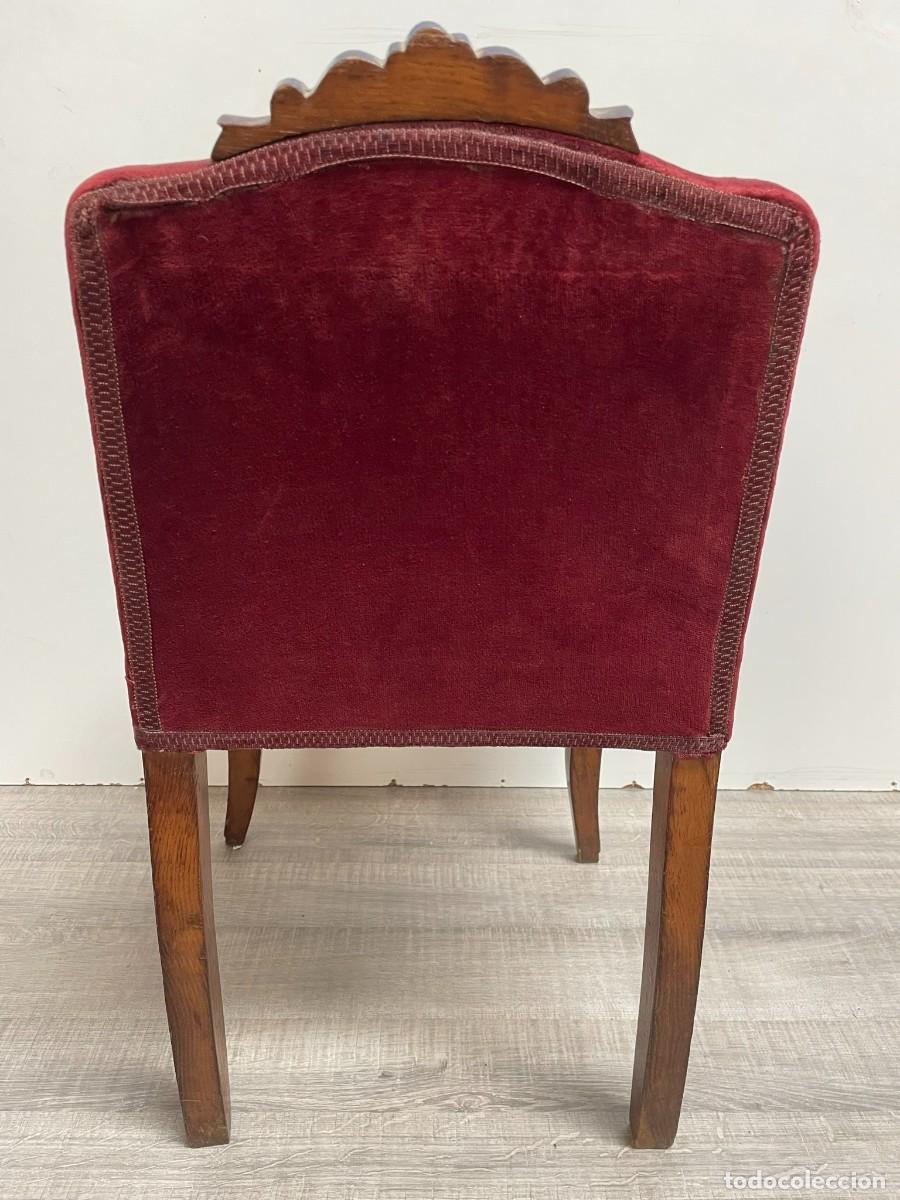 Antig&uuml;edades: ANTIGUA SILLA DE TERCIOPELO ROJO - Foto 5