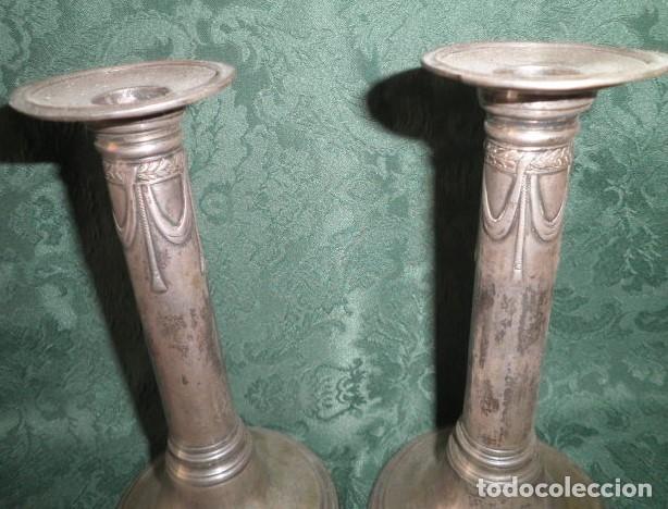 Antig&uuml;edades: CANDELABROS BRONCE PLATEADO - Foto 2