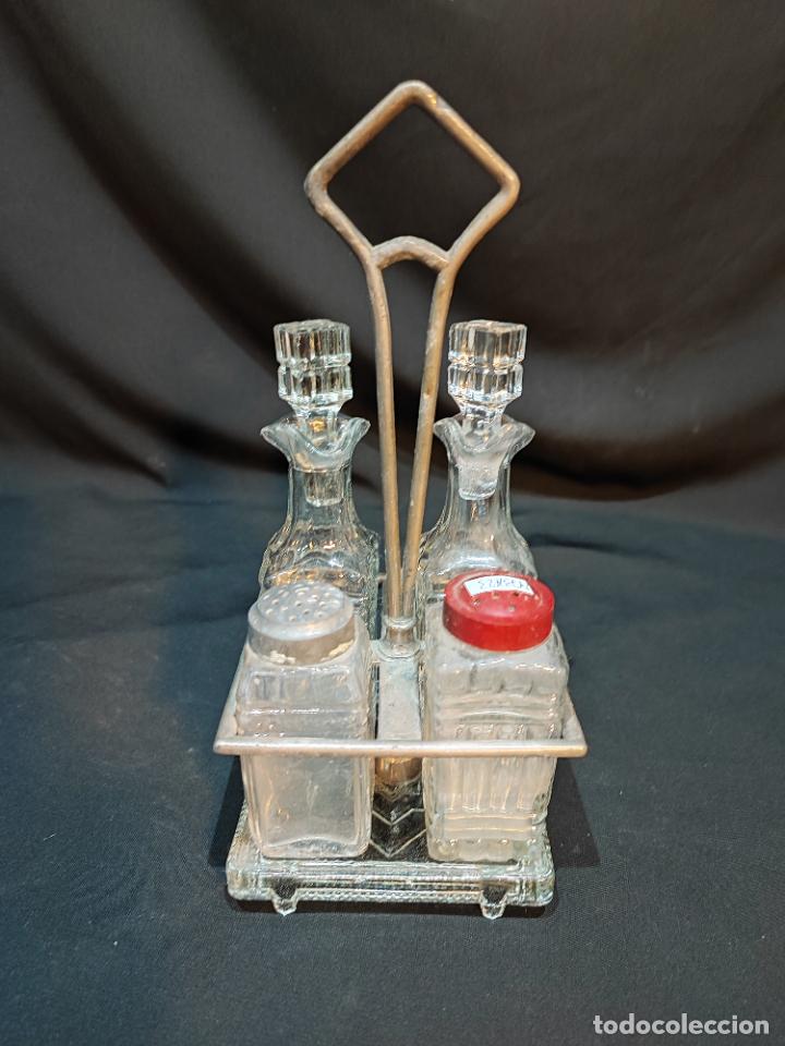 Antig&uuml;edades: JUEGO ACEITERA Y VINAGRERA, COMPLETA - Foto 2