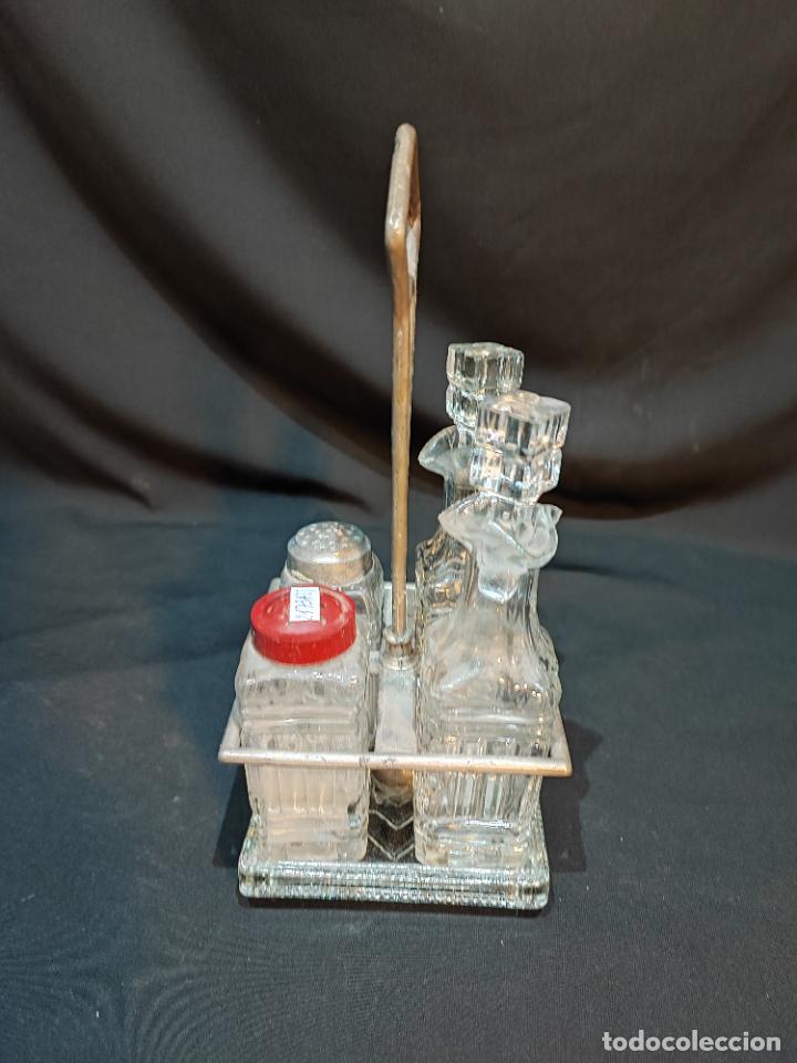 Antig&uuml;edades: JUEGO ACEITERA Y VINAGRERA, COMPLETA - Foto 3