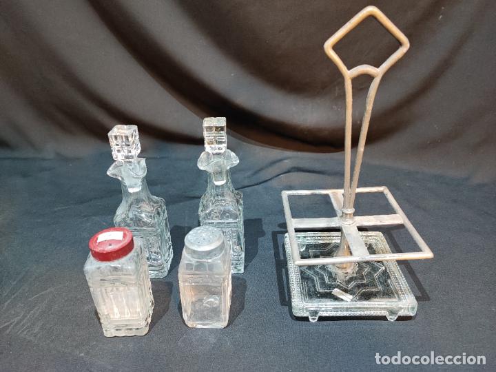 Antig&uuml;edades: JUEGO ACEITERA Y VINAGRERA, COMPLETA - Foto 4