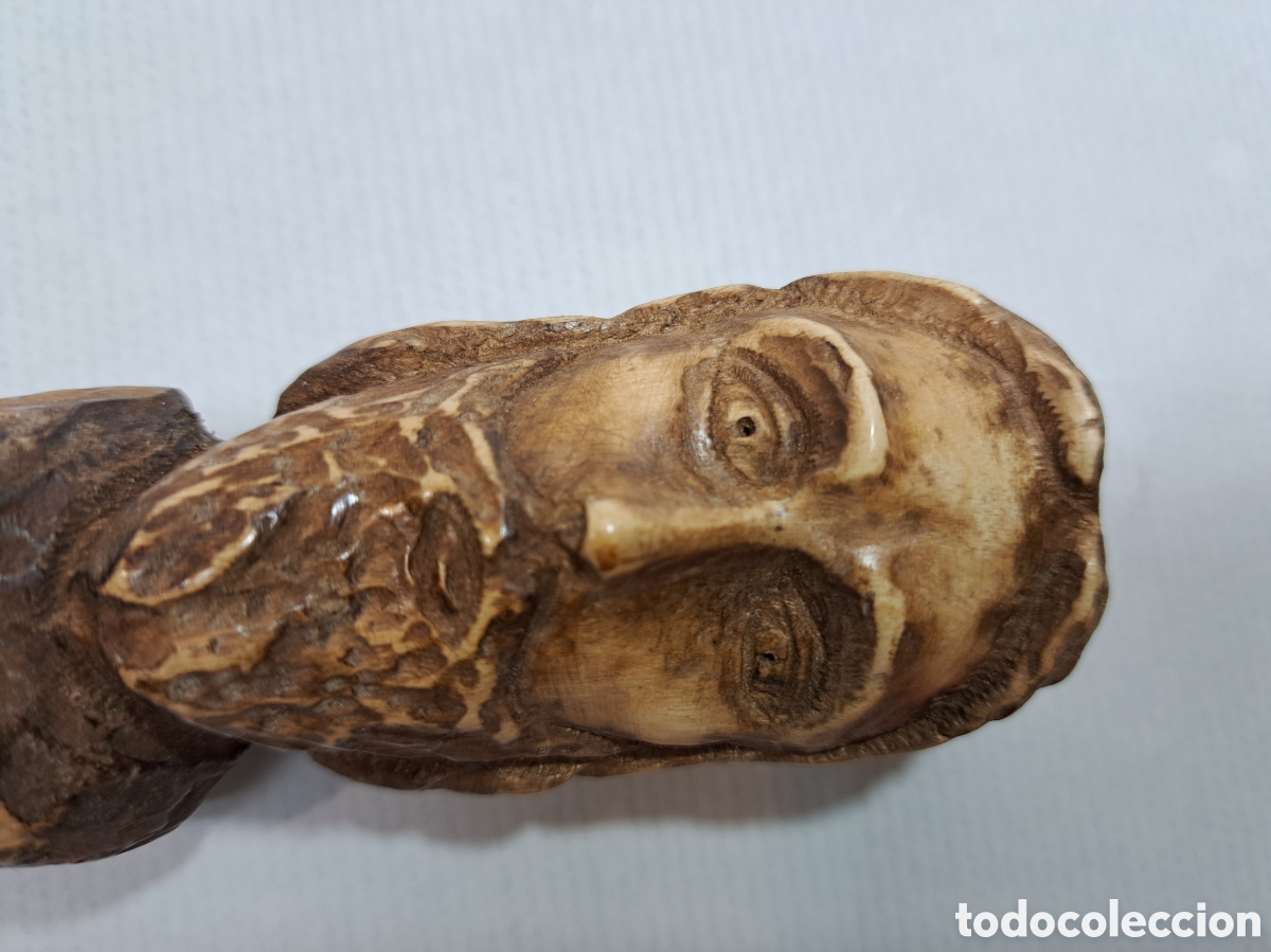 Antig&uuml;edades: Gran mango tallado en olivo - Foto 7