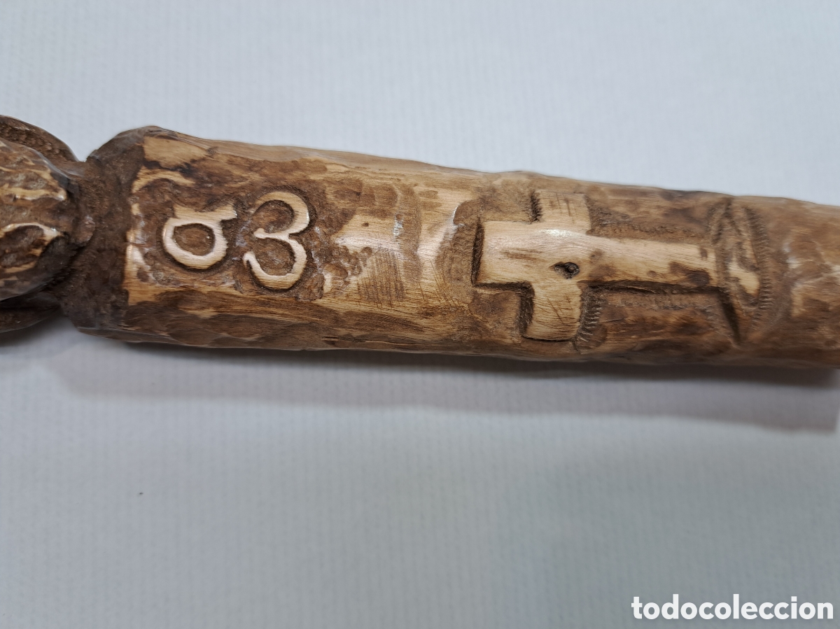 Antig&uuml;edades: Gran mango tallado en olivo - Foto 14