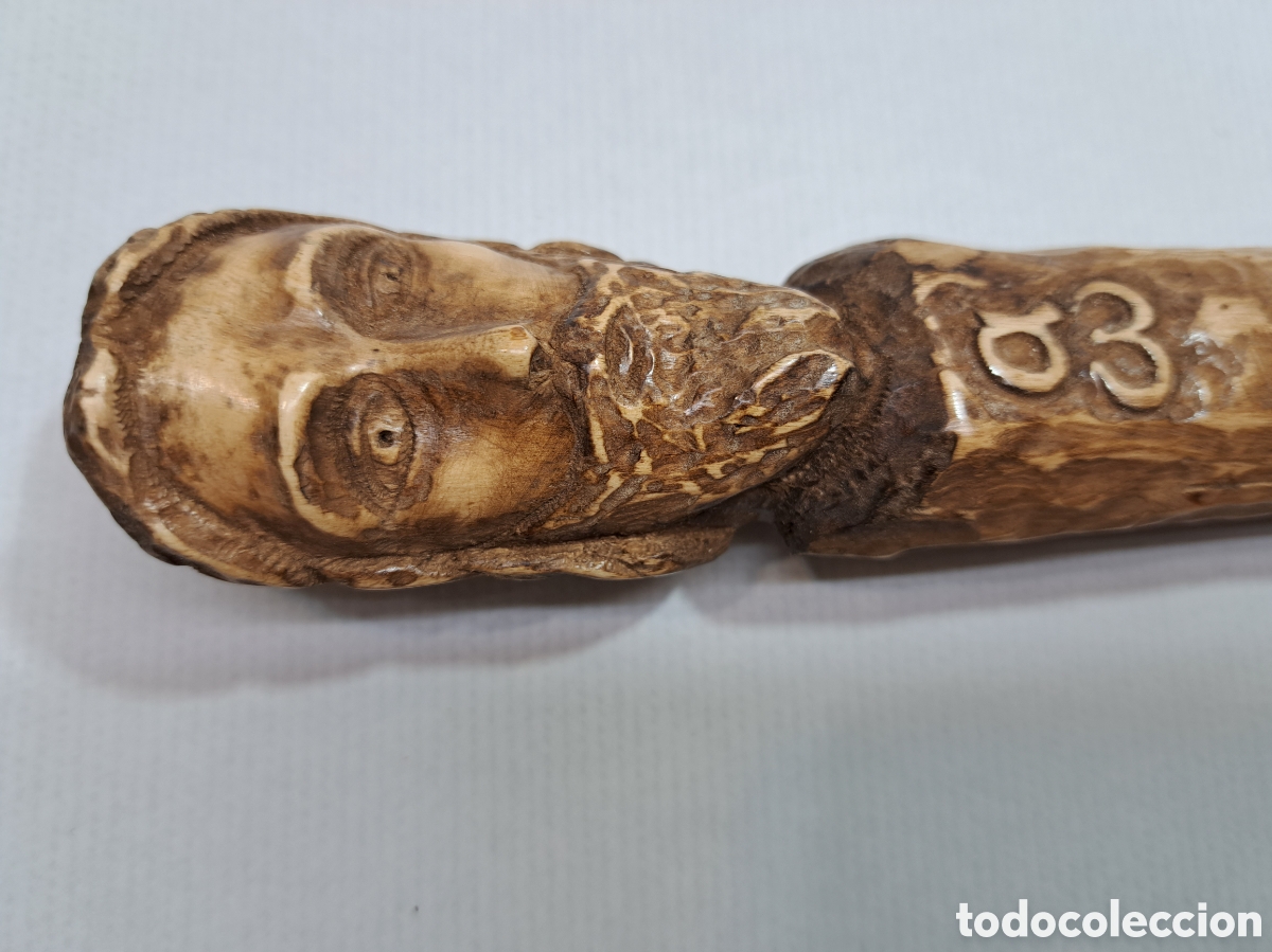Antig&uuml;edades: Gran mango tallado en olivo - Foto 15